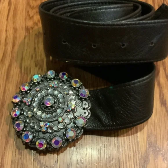 Accessories | Vintage Aurora Borealis Belt Buckle Brown  display picture 3